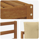 Udendørs sofagruppe med pude 6 pcs Naturlig og Beige
