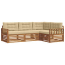 Udendørs sofagruppe med pude 4 pcs Naturlig og Beige