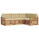 Udendørs sofagruppe med pude 4 pcs Naturlig og Beige