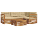 Udendørs sofagruppe med pude 5 pcs Naturlig og Beige