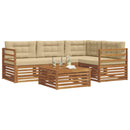 Udendørs sofagruppe med pude 5 pcs Naturlig og Beige