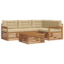 Udendørs sofagruppe med pude 5 pcs Naturlig og Beige
