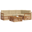 Udendørs sofagruppe med pude 5 pcs Naturlig og Beige