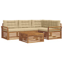 Udendørs sofagruppe med pude 5 pcs Naturlig og Beige