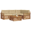 Udendørs sofagruppe med pude 5 pcs Naturlig og Beige