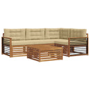 Udendørs sofagruppe med pude 5 pcs Naturlig og Beige