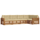 Udendørs sofagruppe med pude 5 pcs Naturlig og Beige