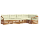 Udendørs sofagruppe med pude 5 pcs Naturlig og Fløde