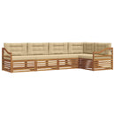 Udendørs sofagruppe med pude 5 pcs Naturlig og Beige