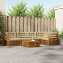 Udendørs sofagruppe med pude 6 pcs Naturlig og Beige