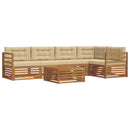 Udendørs sofagruppe med pude 6 pcs Naturlig og Beige