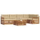 Udendørs sofagruppe med pude 6 pcs Naturlig og Beige