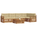 Udendørs sofagruppe med pude 6 pcs Naturlig og Beige