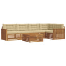 Udendørs sofagruppe med pude 6 pcs Naturlig og Beige