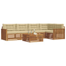 Udendørs sofagruppe med pude 6 pcs Naturlig og Beige