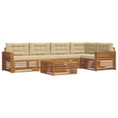 Udendørs sofagruppe med pude 6 pcs Naturlig og Beige