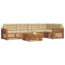 Udendørs sofagruppe med pude 6 pcs Naturlig og Beige