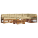 Udendørs sofagruppe med pude 6 pcs Naturlig og Beige
