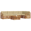 Udendørs sofagruppe med pude 6 pcs Naturlig og Beige