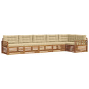 Udendørs sofagruppe med pude 6 pcs Naturlig og Beige