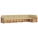 Udendørs sofagruppe med pude 6 pcs Naturlig og Beige