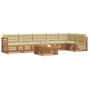 Udendørs sofagruppe med pude 7 pcs Naturlig og Beige