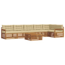 Udendørs sofagruppe med pude 7 pcs Naturlig og Beige