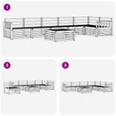 Udendørs sofagruppe 7 pcs Naturfarvet