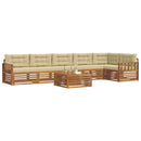 Udendørs sofagruppe med pude 7 pcs Naturlig og Beige