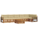 Udendørs sofagruppe med pude 7 pcs Naturlig og Beige