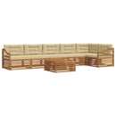 Udendørs sofagruppe med pude 7 pcs Naturlig og Beige
