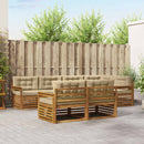 Udendørs sofagruppe med pude 7 pcs Naturlig og Beige