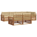 Udendørs sofagruppe med pude 7 pcs Naturlig og Beige