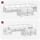 Udendørs sofagruppe med pude 8 pcs Naturlig og Beige
