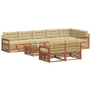 Udendørs sofagruppe med pude 9 pcs Naturlig og Beige