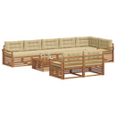 Udendørs sofagruppe med pude 9 pcs Naturlig og Beige