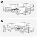 Udendørs sofagruppe med pude 9 pcs Naturlig og Beige