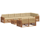 Udendørs sofagruppe med pude 9 pcs Naturlig og Beige