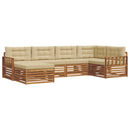 Udendørs sofagruppe med pude 6 pcs Naturlig og Beige