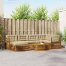 Udendørs sofagruppe med pude 7 pcs Naturlig og Beige
