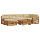 Udendørs sofagruppe med pude 7 pcs Naturlig og Beige