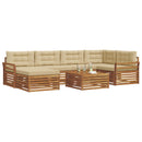 Udendørs sofagruppe med pude 7 pcs Naturlig og Beige