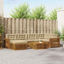 Udendørs sofagruppe med pude 7 pcs Naturlig og Beige