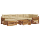 Udendørs sofagruppe med pude 7 pcs Naturlig og Beige