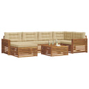 Udendørs sofagruppe med pude 7 pcs Naturlig og Beige