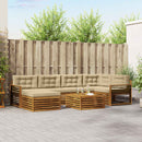 Udendørs sofagruppe med pude 7 pcs Naturlig og Beige