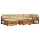 Udendørs sofagruppe med pude 7 pcs Naturlig og Beige