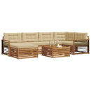 Udendørs sofagruppe med pude 7 pcs Naturlig og Beige
