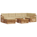 Udendørs sofagruppe med pude 7 pcs Naturlig og Beige