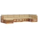Udendørs sofagruppe med pude 7 pcs Naturlig og Beige